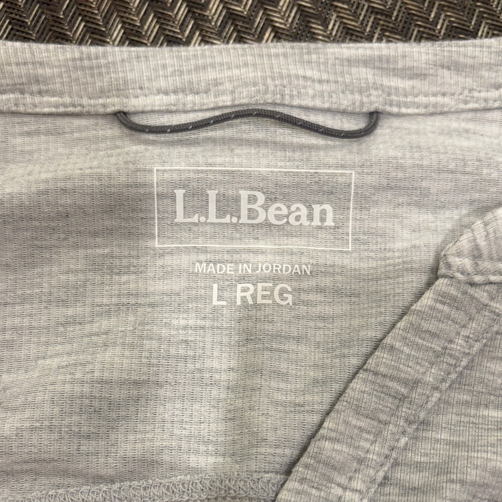 L.L. Bean Light Gray Split Neck Tee - image 7